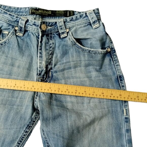 ROCK & ROLL Cowboy Jeans Mens Tuf Cooper Competition Distressed Whiskers 30x36 - Picture 14 of 16